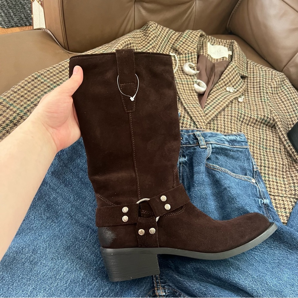 Steve Madden Brown Ruskin Suede Cowboy boots